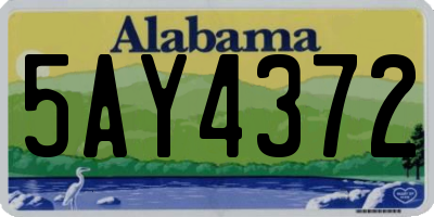 AL license plate 5AY4372