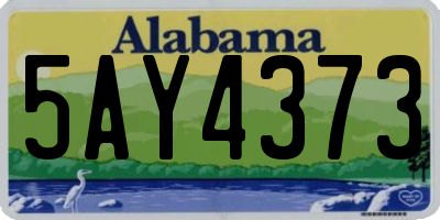 AL license plate 5AY4373