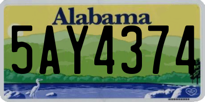 AL license plate 5AY4374