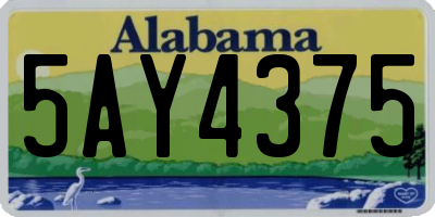 AL license plate 5AY4375