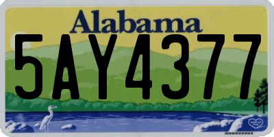 AL license plate 5AY4377