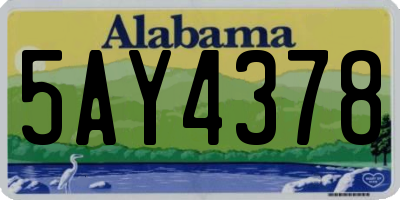 AL license plate 5AY4378