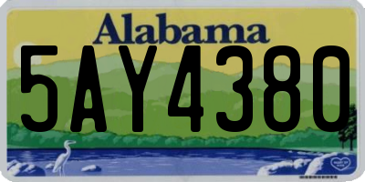 AL license plate 5AY4380