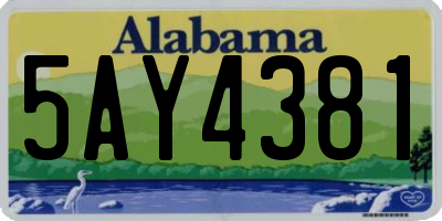 AL license plate 5AY4381