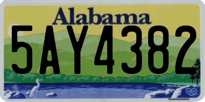 AL license plate 5AY4382