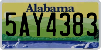 AL license plate 5AY4383