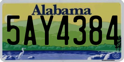AL license plate 5AY4384