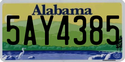 AL license plate 5AY4385