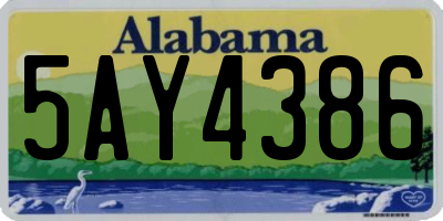 AL license plate 5AY4386