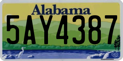 AL license plate 5AY4387