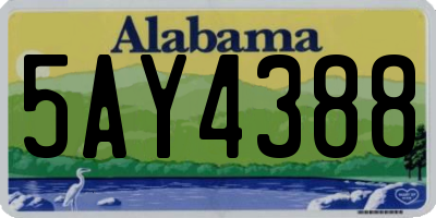 AL license plate 5AY4388