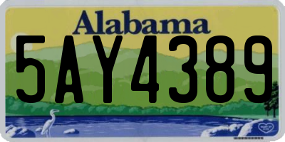 AL license plate 5AY4389