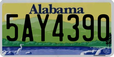 AL license plate 5AY4390