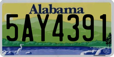 AL license plate 5AY4391