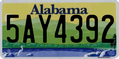 AL license plate 5AY4392