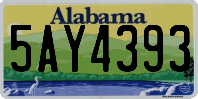 AL license plate 5AY4393