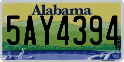 AL license plate 5AY4394