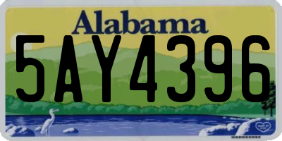 AL license plate 5AY4396