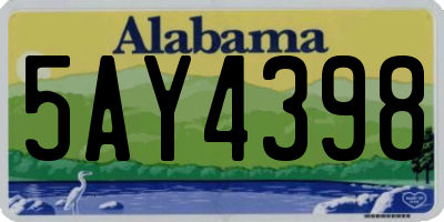 AL license plate 5AY4398