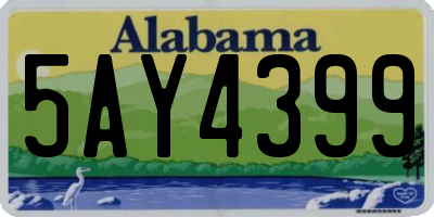 AL license plate 5AY4399