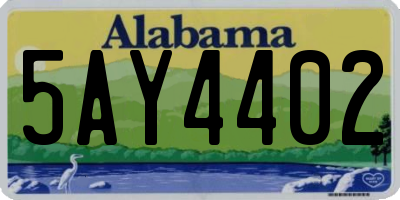 AL license plate 5AY4402
