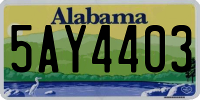 AL license plate 5AY4403
