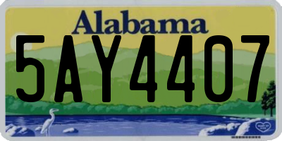 AL license plate 5AY4407