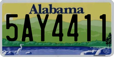 AL license plate 5AY4411