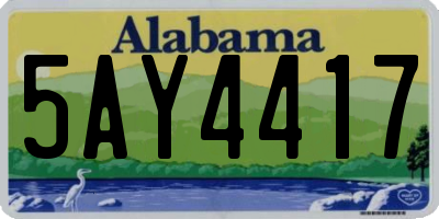AL license plate 5AY4417