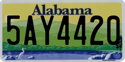 AL license plate 5AY4420