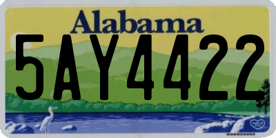 AL license plate 5AY4422