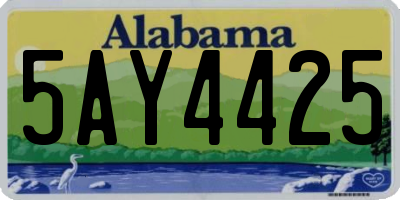 AL license plate 5AY4425