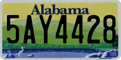 AL license plate 5AY4428