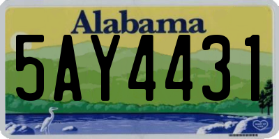 AL license plate 5AY4431
