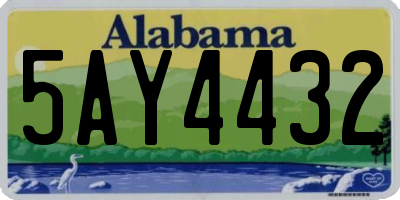 AL license plate 5AY4432