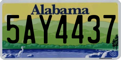 AL license plate 5AY4437