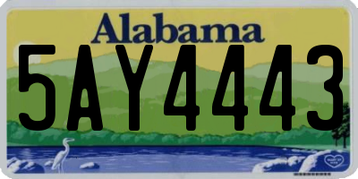 AL license plate 5AY4443