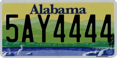 AL license plate 5AY4444