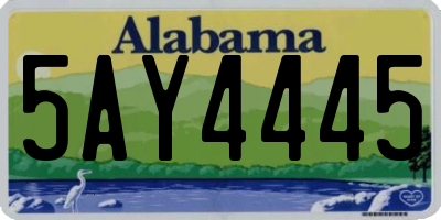 AL license plate 5AY4445