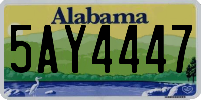AL license plate 5AY4447
