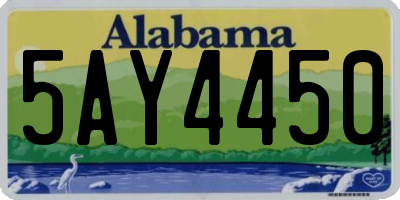 AL license plate 5AY4450