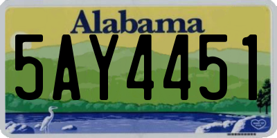 AL license plate 5AY4451