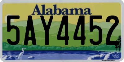 AL license plate 5AY4452