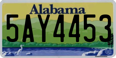 AL license plate 5AY4453