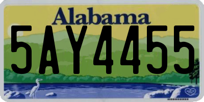 AL license plate 5AY4455