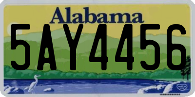 AL license plate 5AY4456