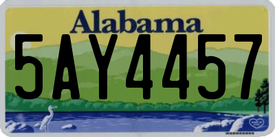 AL license plate 5AY4457