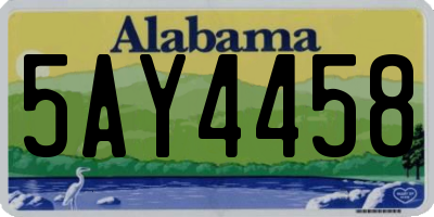 AL license plate 5AY4458