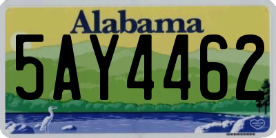 AL license plate 5AY4462