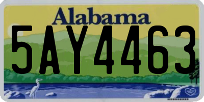 AL license plate 5AY4463